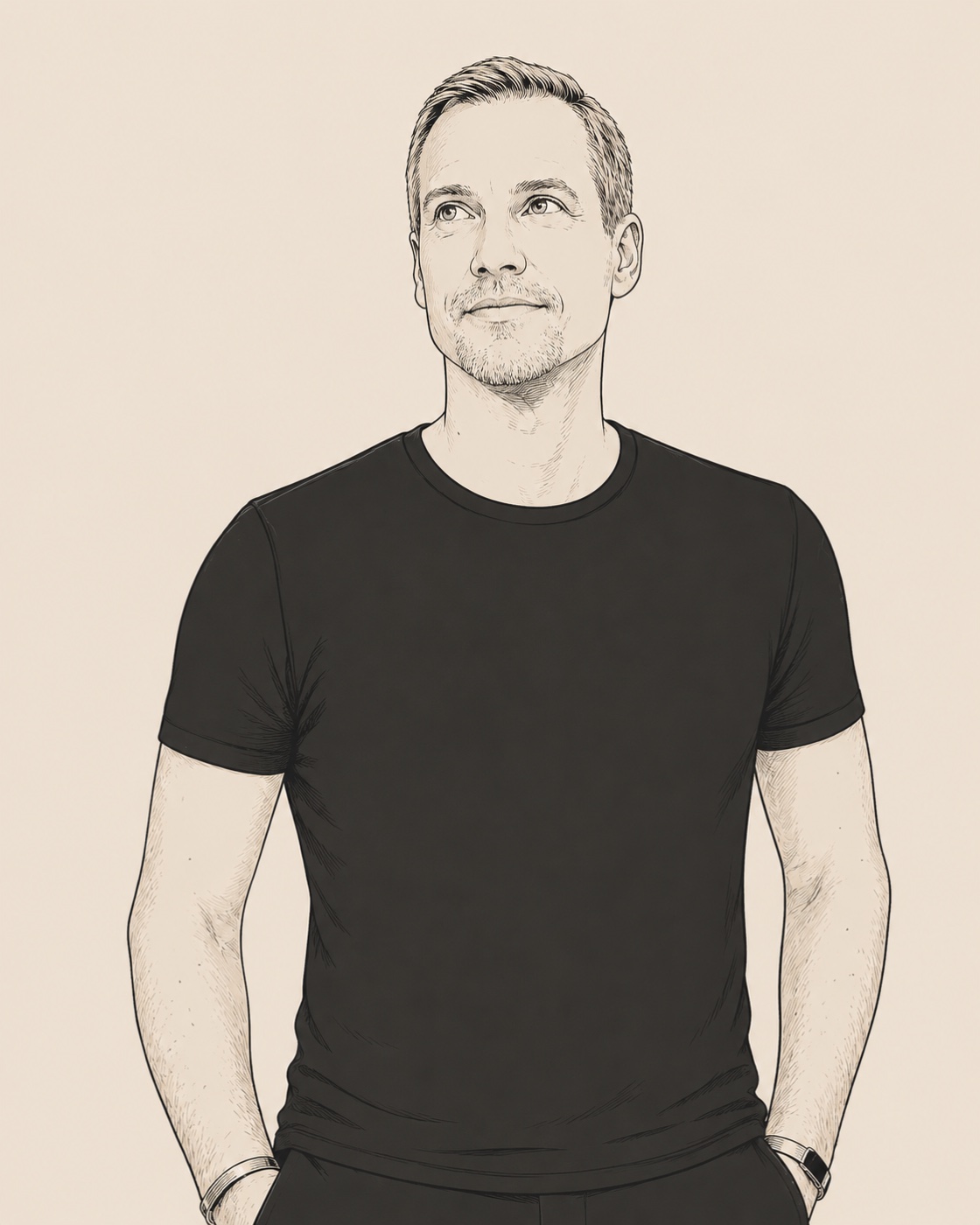 Illustriertes Porträt von Nils Behrens im Zeichenstil